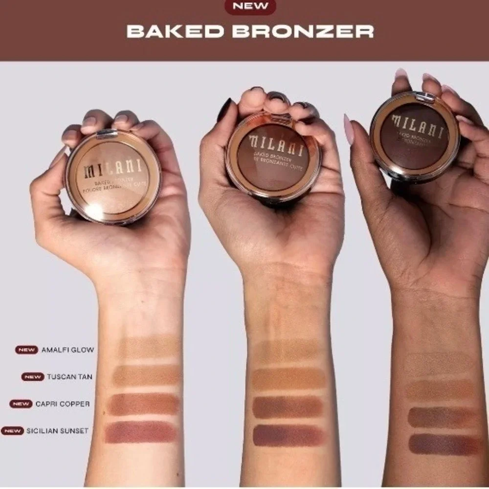 Milani Baked Bronzer Powder 0.12oz 04 Sicilian Sunset New Shimmer Summer Tan
